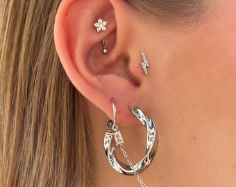 Rook piercing, flower piercing, stainless steel piercing