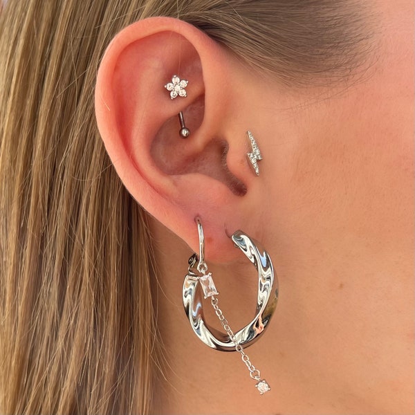 Piercing rook, piercing fleur, piercing acier inoxydable