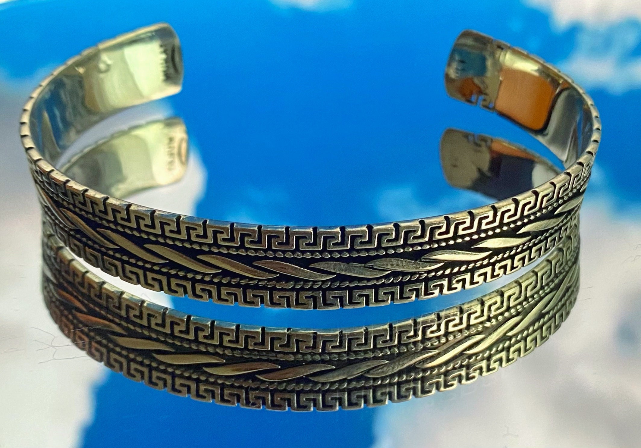 Mens Cuff Bracelet with Unique Design 925 Silver Etsy