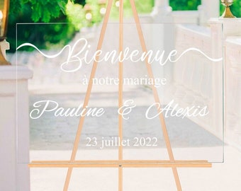 Panneau Bienvenue Mariage Plexi Tableau Mariage Plexi Panneau Mariage Transparent Panneau Mariage Verre Acrylique Décoration Mariage