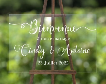 Panneau Bienvenue pour Mariage Plexi Tableau Mariage Plexiglas Panneau Mariage Transparent Panneau Accueil Mariage Acrylique Déco Mariage