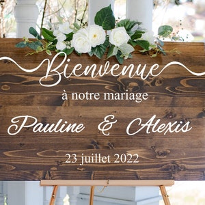 Panneau de Bienvenue Mariage Panneau Mariage Champêtre Panneau Mariage Personnalisable Tableau Mariage Pancarte Mariage Décoration Mariage image 2