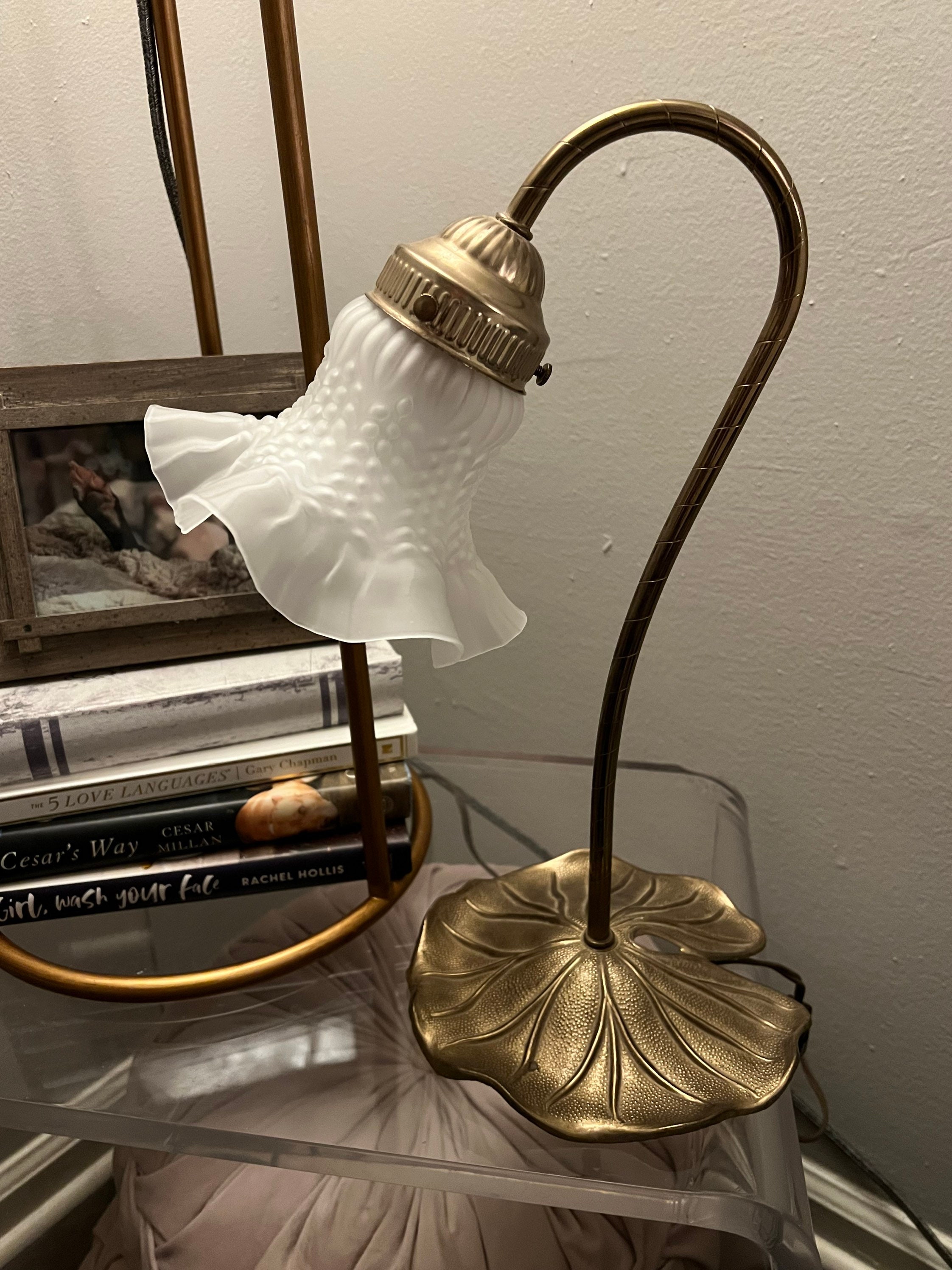 Vintage Lamp-goose Neck/lily Pad Table Lamp by Grandlite. 