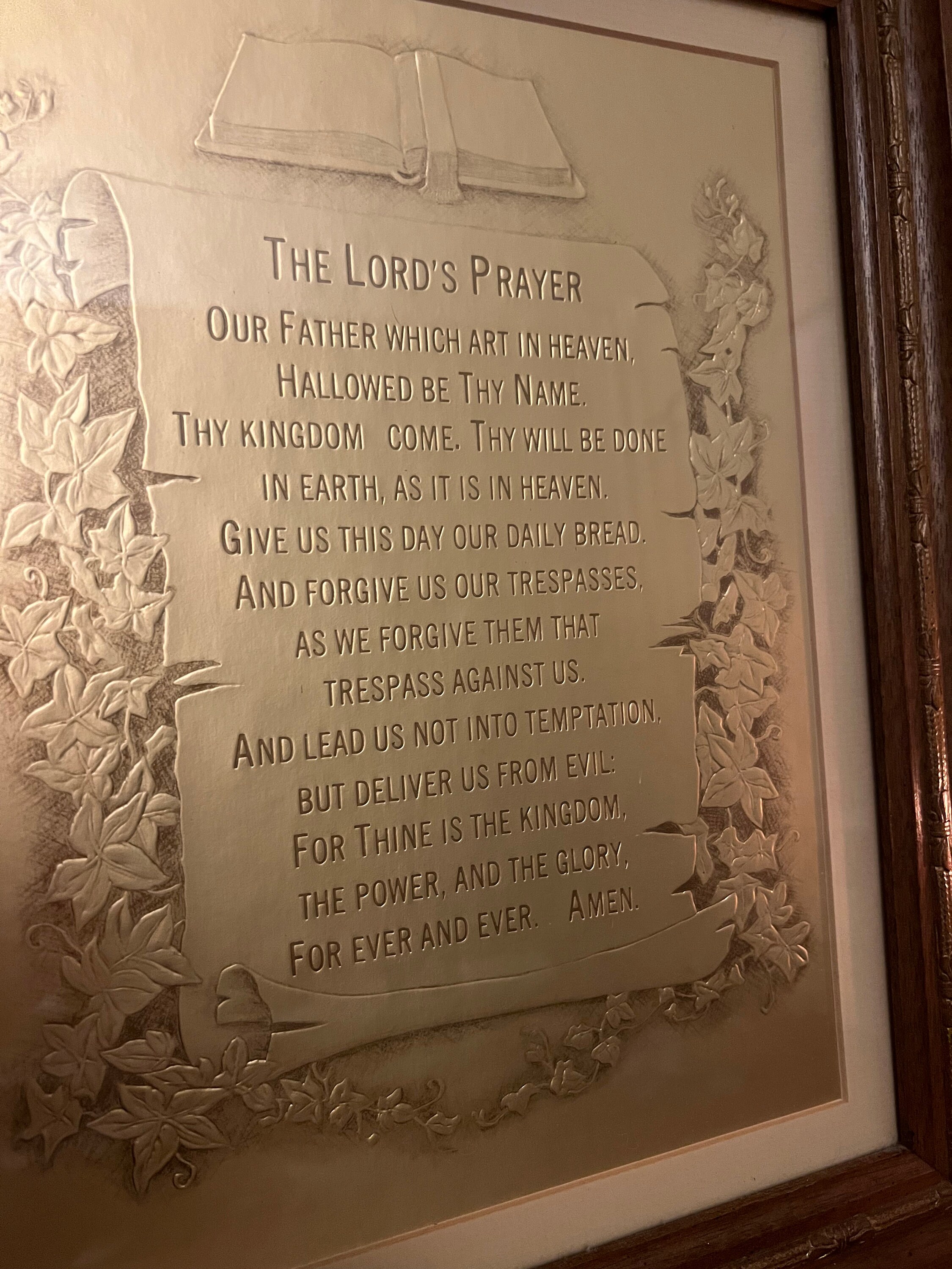 The Lords Prayer Wall Decor Vintage Framed Raised Gold Foil - Etsy