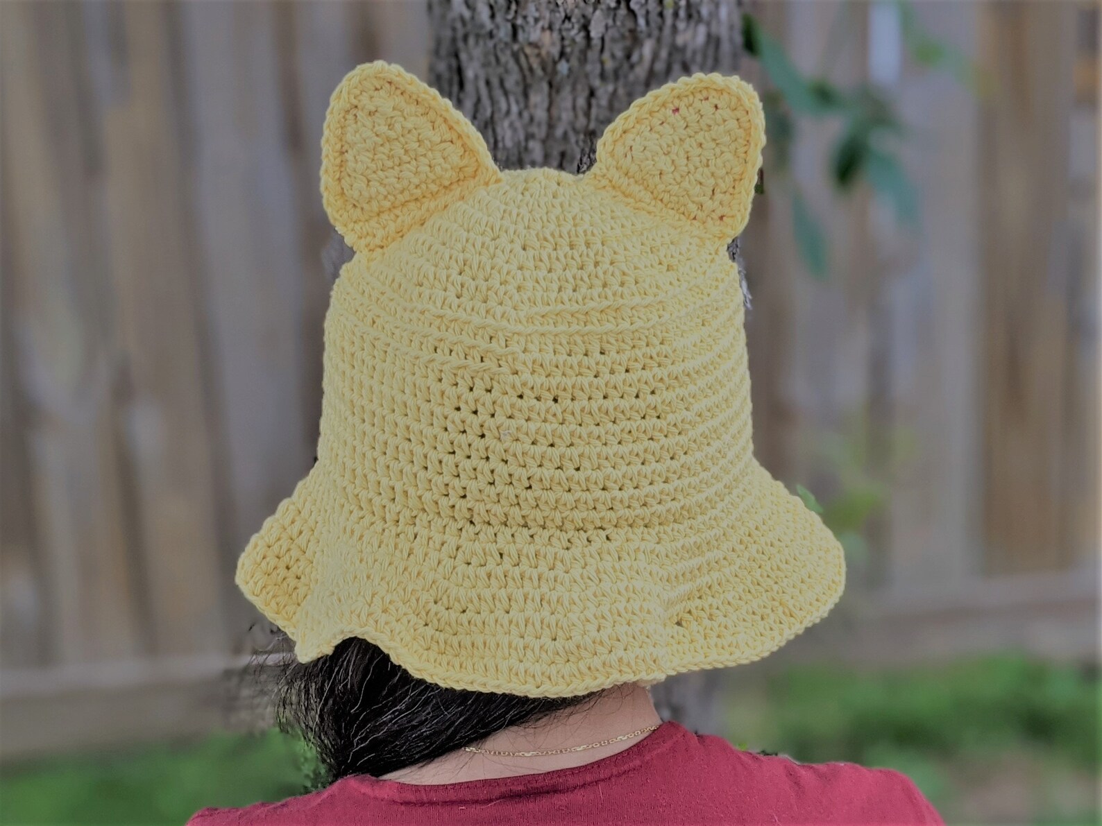 Cat Ears Bucket Hat Crochet Cotton Bucket Hat Sun Shade Etsy