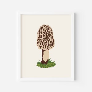 Morel Mushroom Art Print - Digital Download | 5x7, 8X10