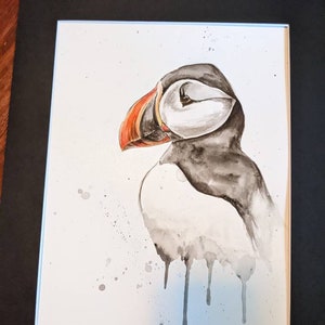 Original watercolor painting of an Icelandic puffin. Painted by an Icelander!