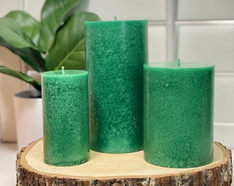 Fraser Fir Scented Pillar Candle - Handmade