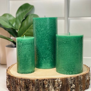 Fraser Fir Scented Pillar Candle - Handmade