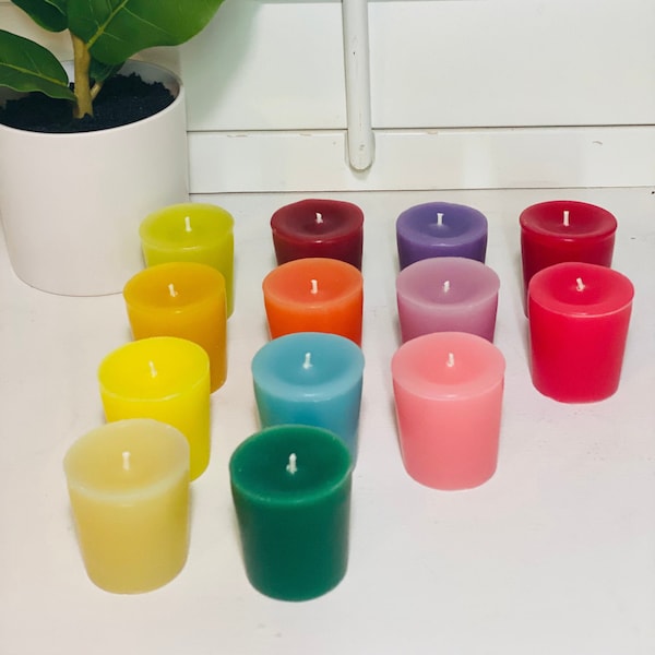 Unscented Votive Candles - Handmade | Choose Color