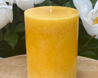 Lemongrass Scented Pillar Candle - Handmade