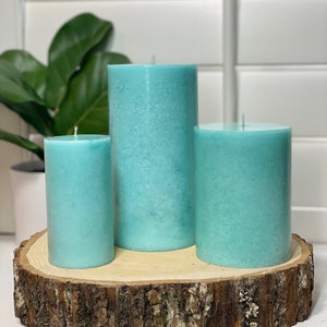 Sea Salt & Orchid Scented Pillar Candle - Handmade