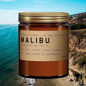 Malibu California Scented Candle Sea Salt, Orchid, Night Jasmine image 1