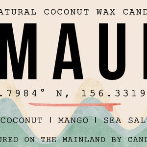 Maui, Hawaii Scented Candle Coconut, Mango, Sea Salt image 5