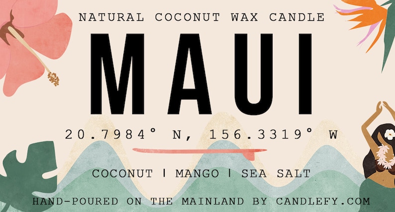 Maui, Hawaii Scented Candle Coconut, Mango, Sea Salt image 5