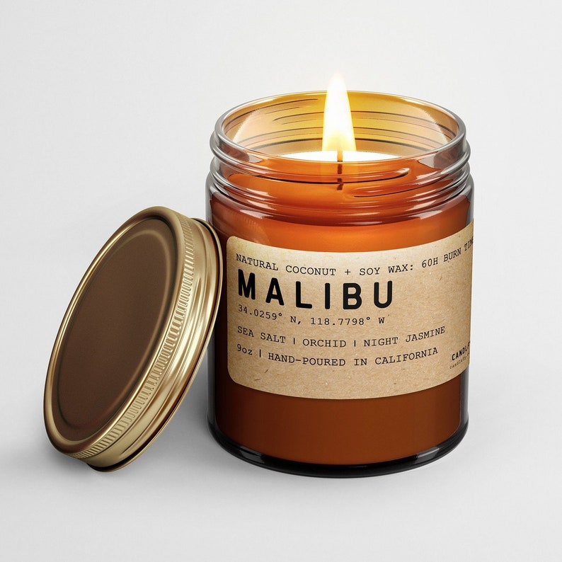 Malibu California Scented Candle Sea Salt, Orchid, Night Jasmine image 3