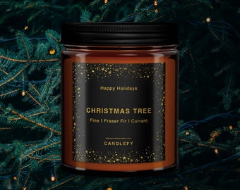 Scented Christmas Candle: Christmas Tree (Pine, Fraser Fir, Red Currant)