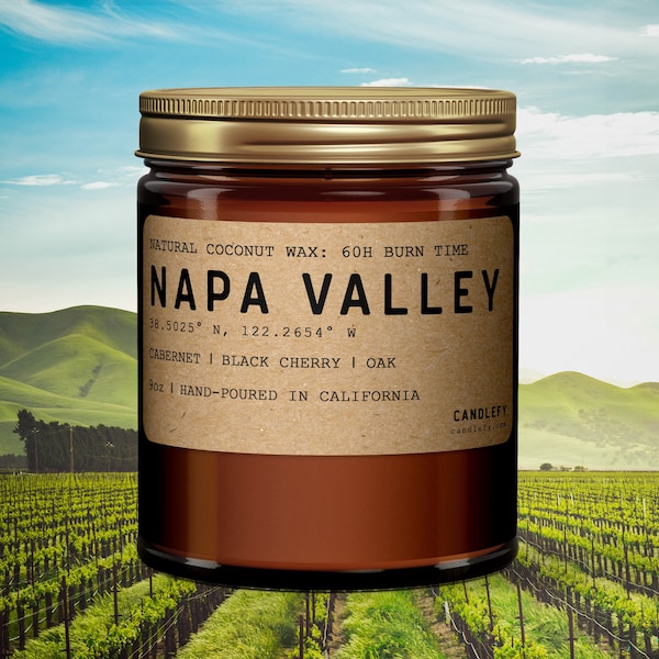 Napa Valley California Scented Candle (Cabernet, Black Cherry, French Oak)