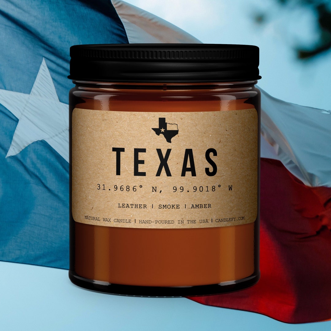Texas Scented Candle I the Lone Star State Candle I Leather, Smoke
