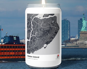 Staten Island, New York City Map Scented Candle