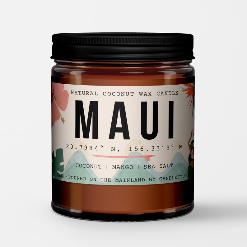 Maui, Hawaii Scented Candle Coconut, Mango, Sea Salt image 4