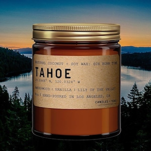 Lake Tahoe: California Scented Candle (Amberwood, Mossy Wood, White Birch)