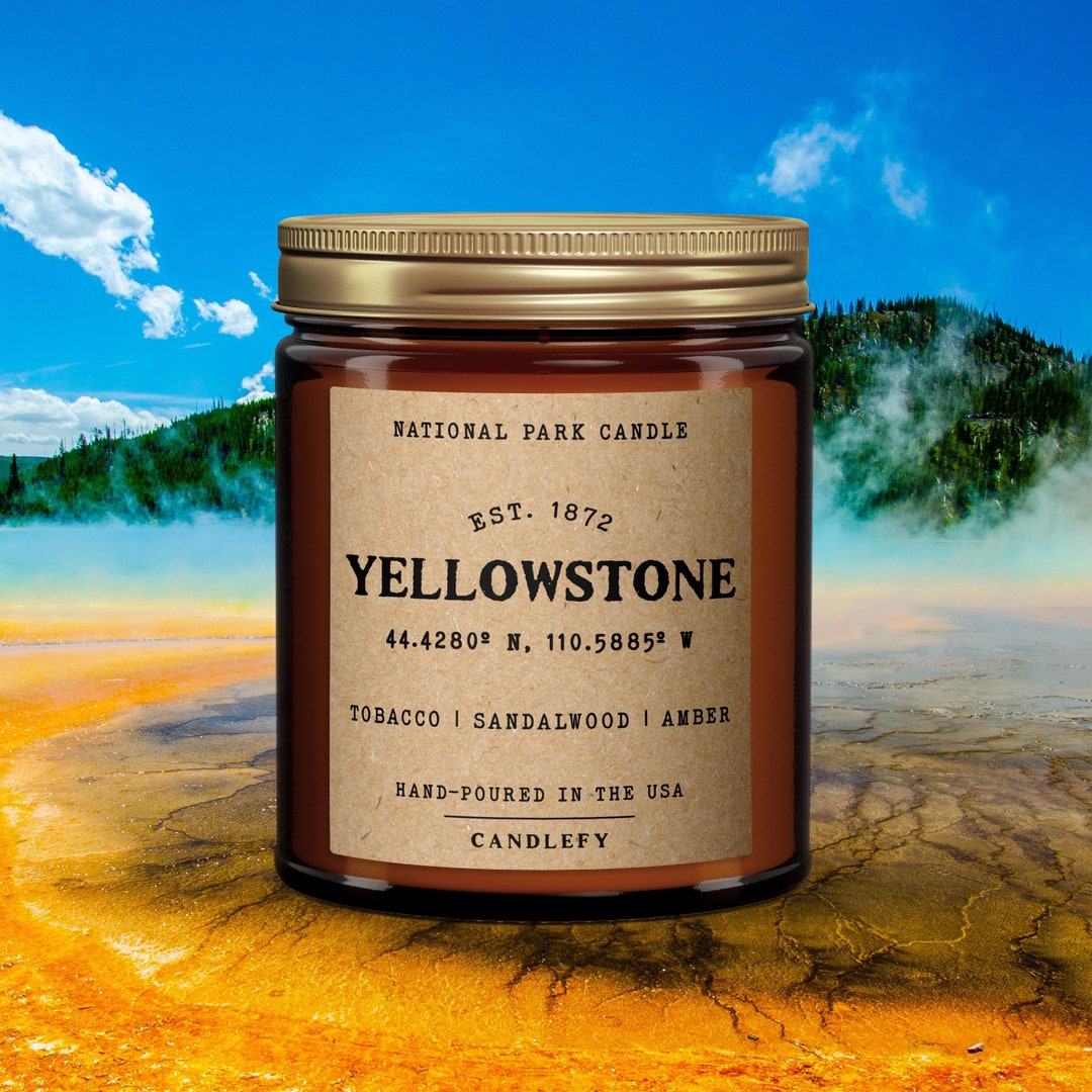 Yellowstone National Park Candles teakwood, Sandalwood, Amber Etsy