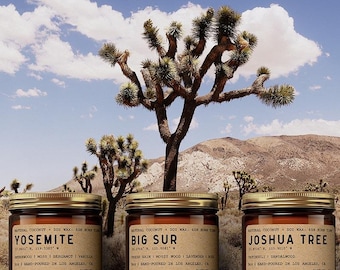 California Park Bundle: Big Sur, Yosemite & Joshua Tree (3-set Natural Wax Candles)