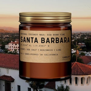 Santa Barbara: California Scented Candle (Sea Salt, Beachwood, Lime)