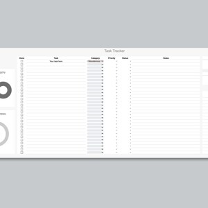 Digital Google Sheet to Do List Task Tracker Template Simple Minimalist ...