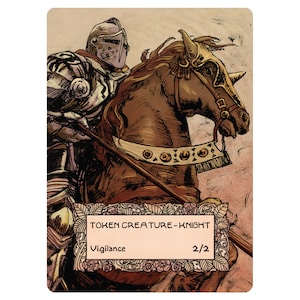 Knight Creature Tokens - Custom Illustrated tokens for Mtg
