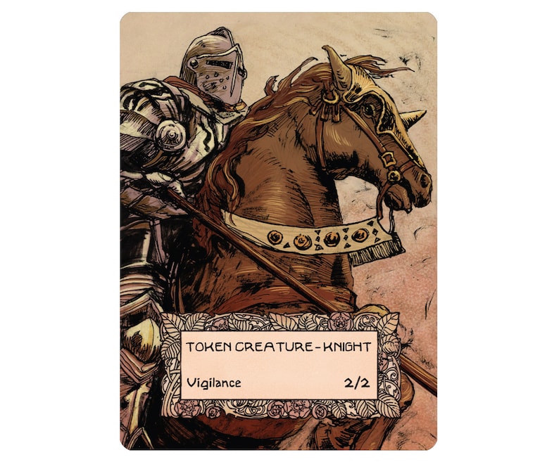 Knight Creature Tokens - Custom Illustrated Tokens for Mtg - Etsy