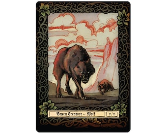 Wolf Creature Tokens - Custom Illustrated tokens for Mtg