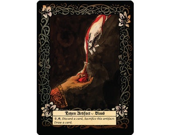 Blood - Token Artifact - Custom Illustrated tokens for Mtg