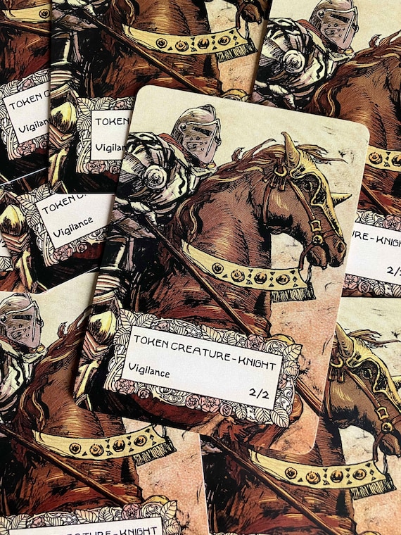 Knight Creature Tokens - Custom Illustrated Tokens for Mtg - Etsy