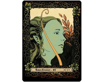 Elf Creature Tokens - Custom Illustrated tokens for Mtg