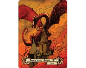 Dragon Creature Tokens - Custom Illustrated tokens for Mtg