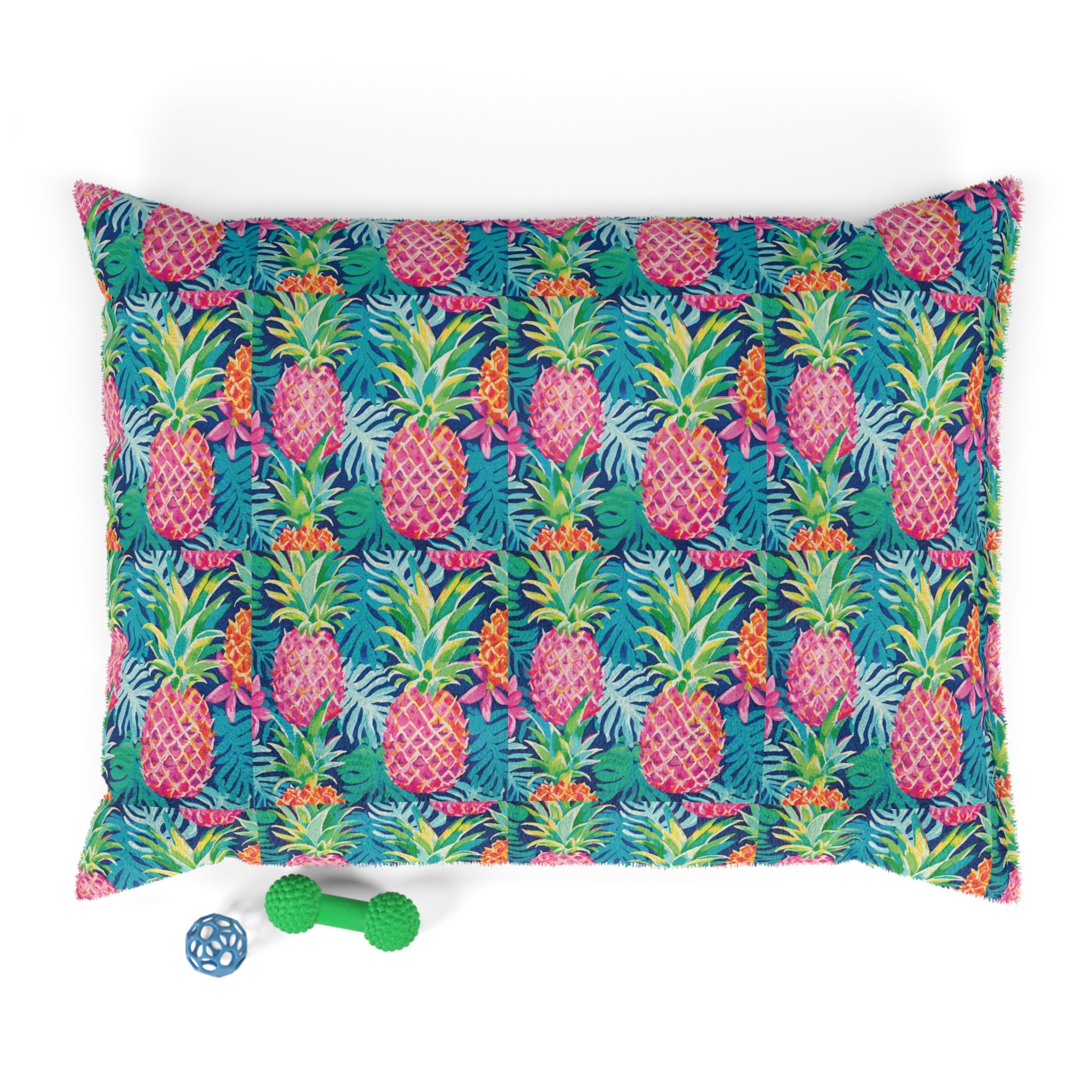 Pineapple Pet Bed, Aloha Kissen Pet Bed, Dog Bed, Large 28x18, Pet