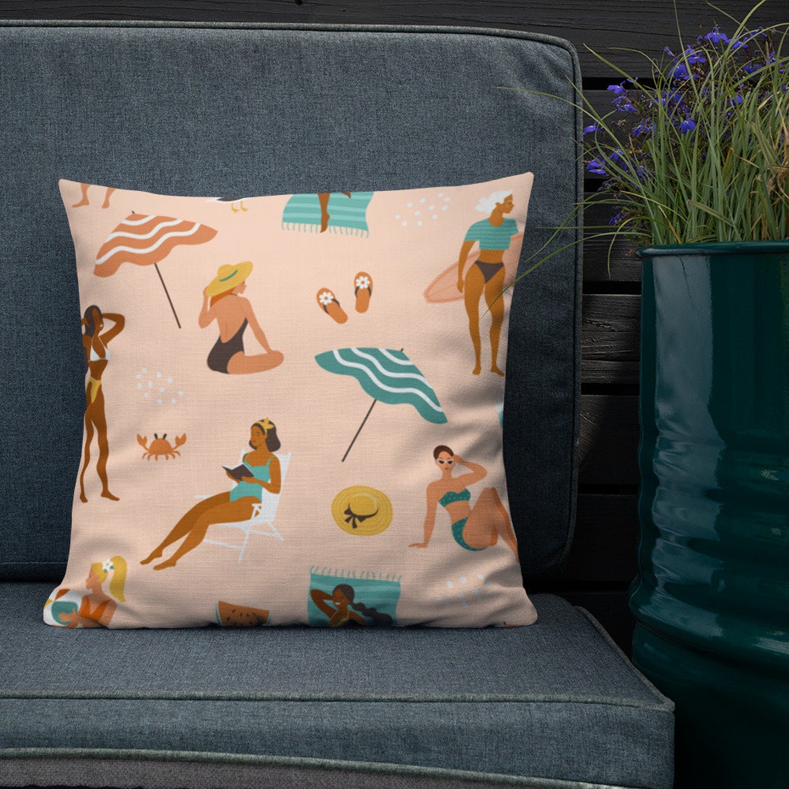 Riviera Maison Kissen Beach Sign Box Pillow