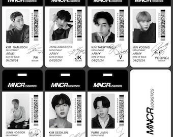 BTS Monochrome MNCR ID Badge Photocards