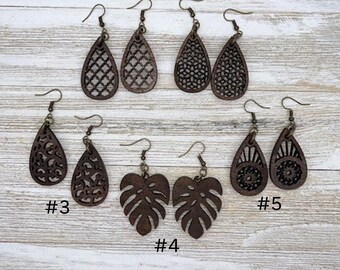 Wooden Teardrop Earrings, Women’s lightweight Earrings
