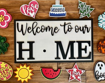 Seasonal Welcome Sign - Etsy