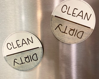 Dishwasher Magnet, Clean Dirty Magnet, Dirty Clean, Kitchen Magnet, Farmhouse Magnets, Dishwasher Reminder Sign, Kitchen Organizing Sign