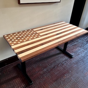 American Flag Sit Stand Desk - Ready to Ship