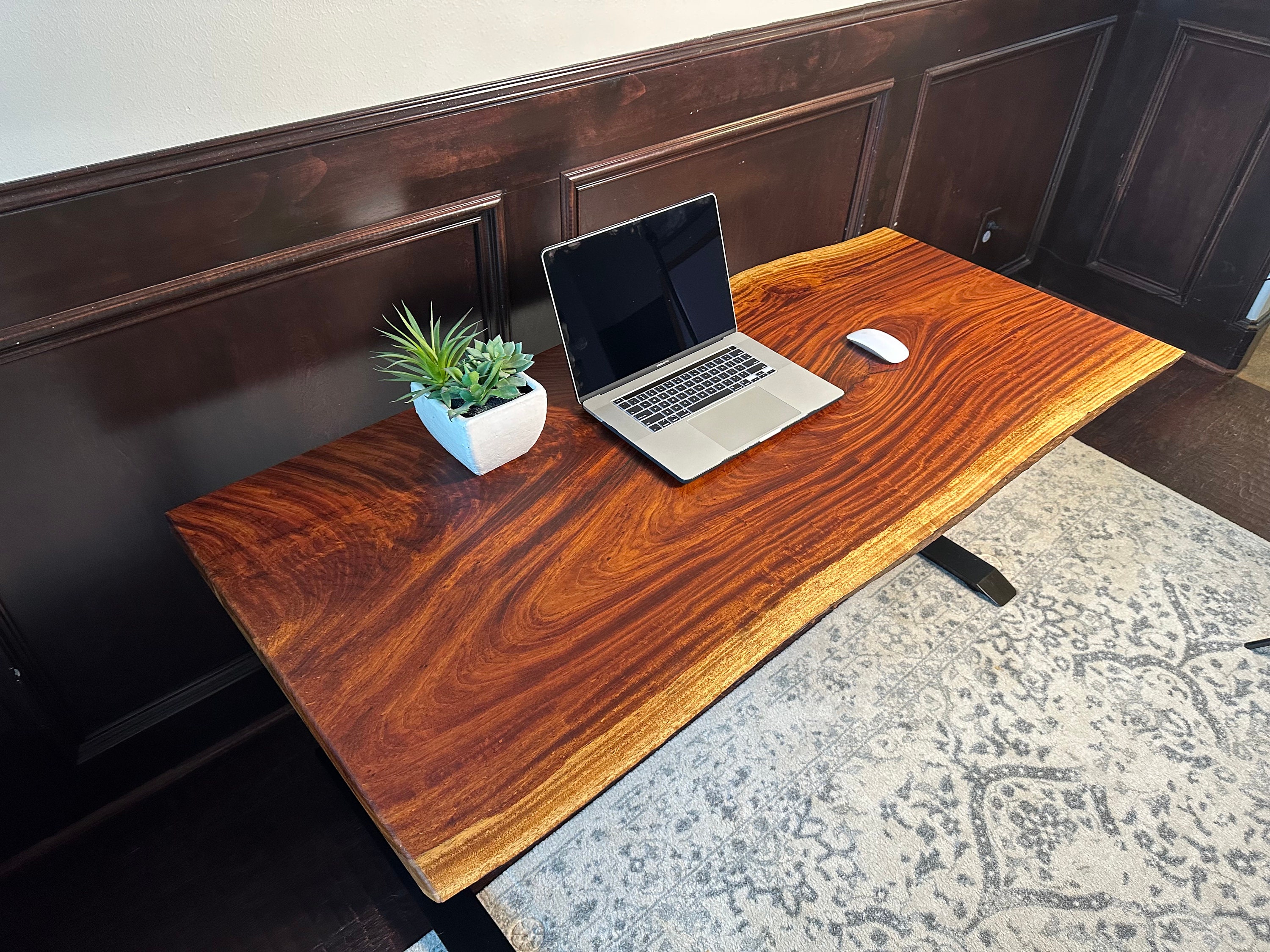 Brazillian Cherry Live Edge Slab Desk | Ready to Ship - Etsy