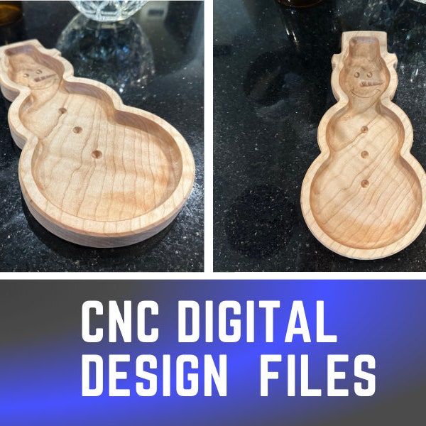 Snowman Tray (12"x6") - CNC Digital Carving Files