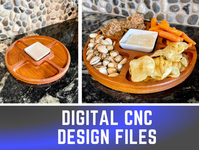 10 Circular Serving Tray CNC Digital Carving Files image 1