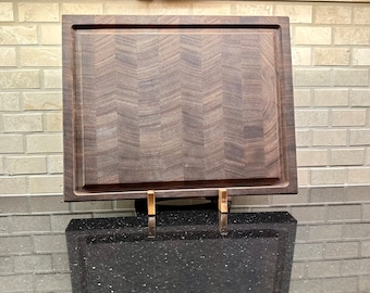 Large Monkeypod End Grain Cutting Board (18”x14.5”x1.75”)