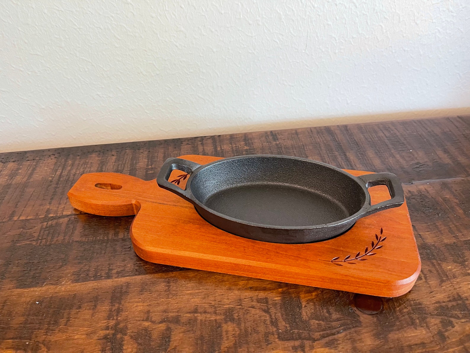 Cast Iron Serving Trays Solid Cherry Hardwood Etsy