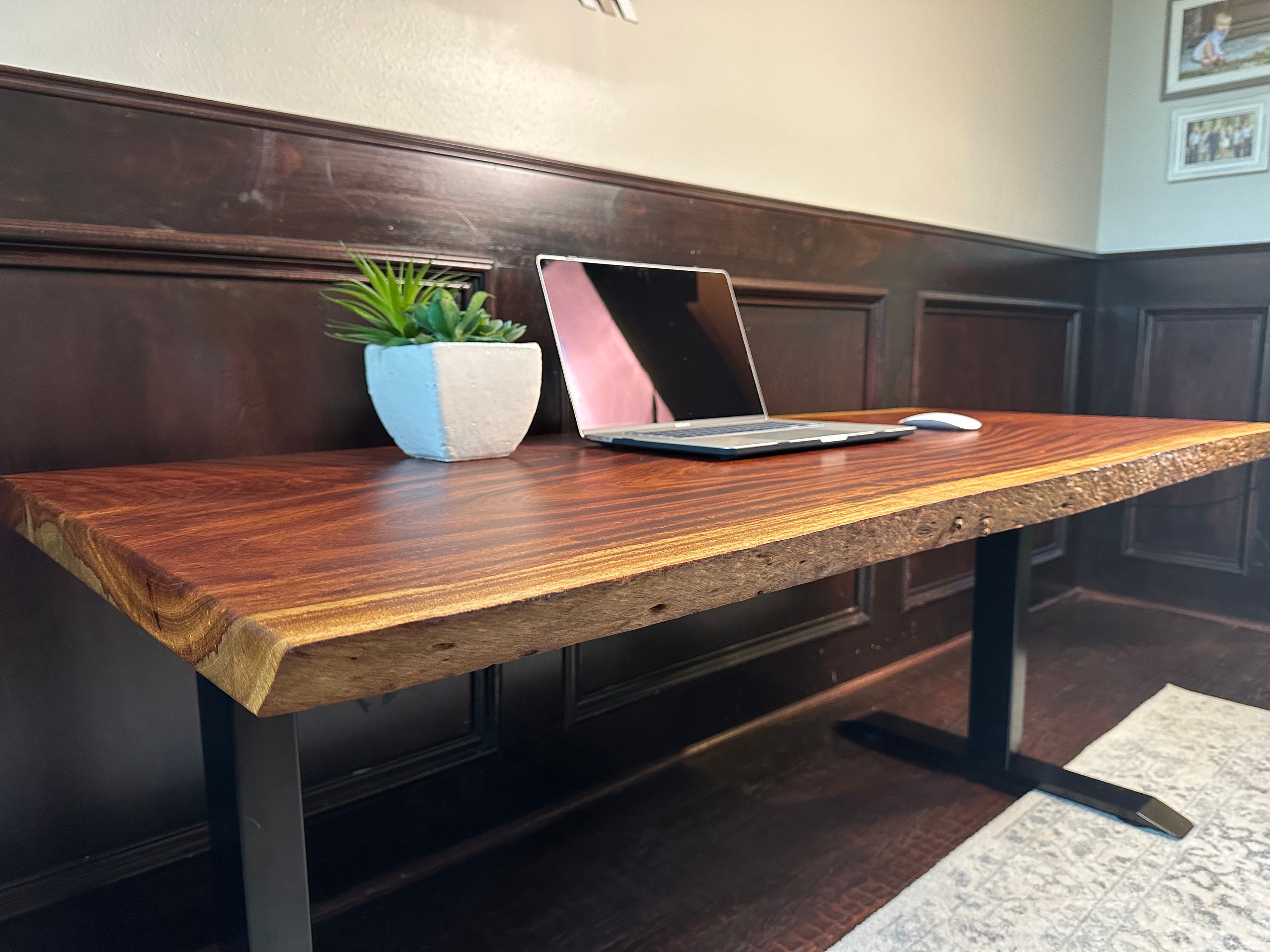 Brazillian Cherry Live Edge Slab Desk | Ready to Ship - Etsy